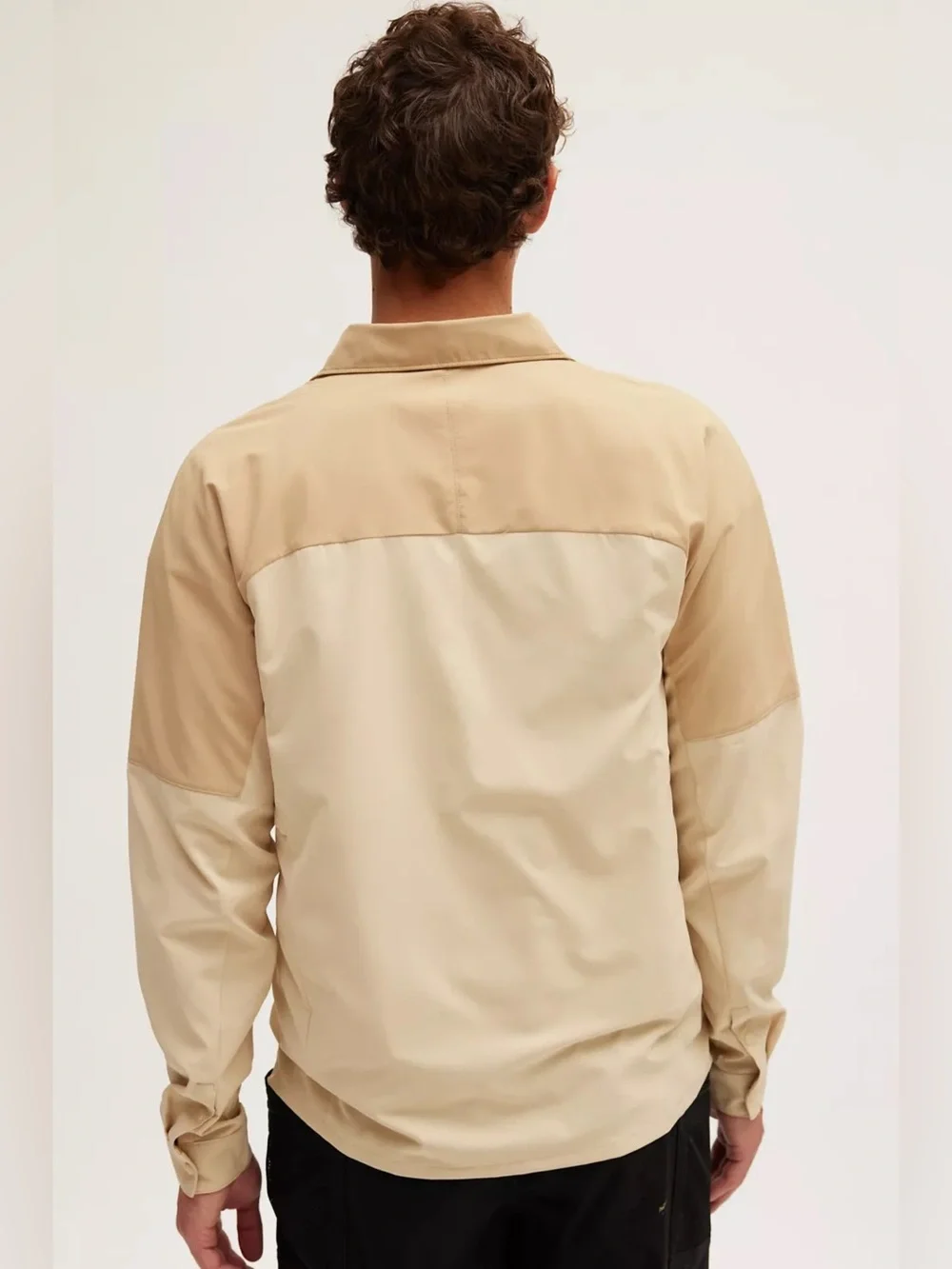 The North Face First Trail UPF Long Sleeve Shirt Size Large Tan Brown Snap